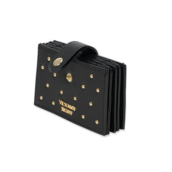 Studded Accordion Card Case in Black - Picture 3 of 3
